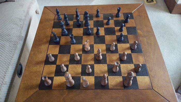 Table with one drawer/ chessman and checkers 