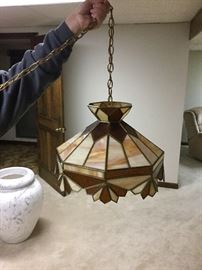 Slag Glass Hanging Lamp