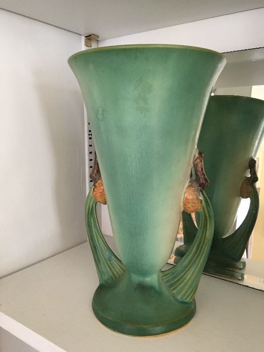 Roseville Green Pinecone vase.