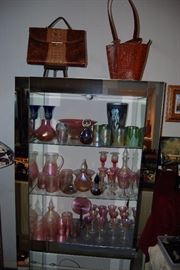SIGNED STEVE CORREIA ART GLASS BOTTLES, VASES, BOWLS, CANDLE STICKS AND PAPERWEIGHTS
