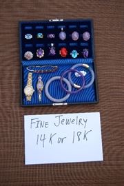 14K AND 18k FINE RINGS, BRACELETS, PENDANTS AND WATCHES