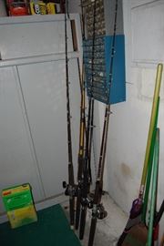 NEWELL AND PENN REELS - POLES ETC.