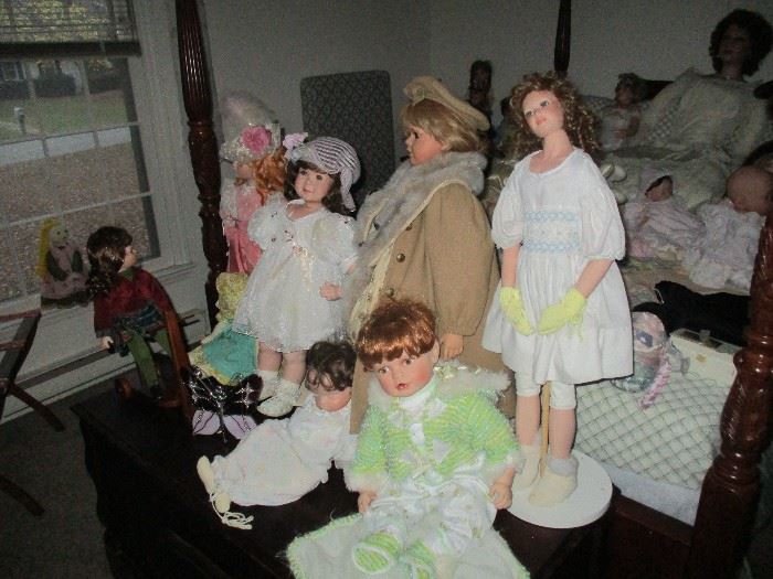 Huge doll collection. many hand  made.  Priced to sell. 