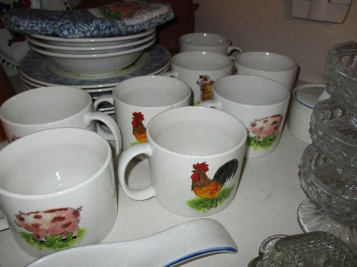 Part of the farm animals china and porcelain collection