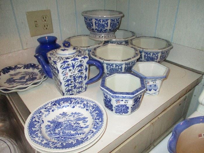 HUGE collection of blue and white, and still more we will show