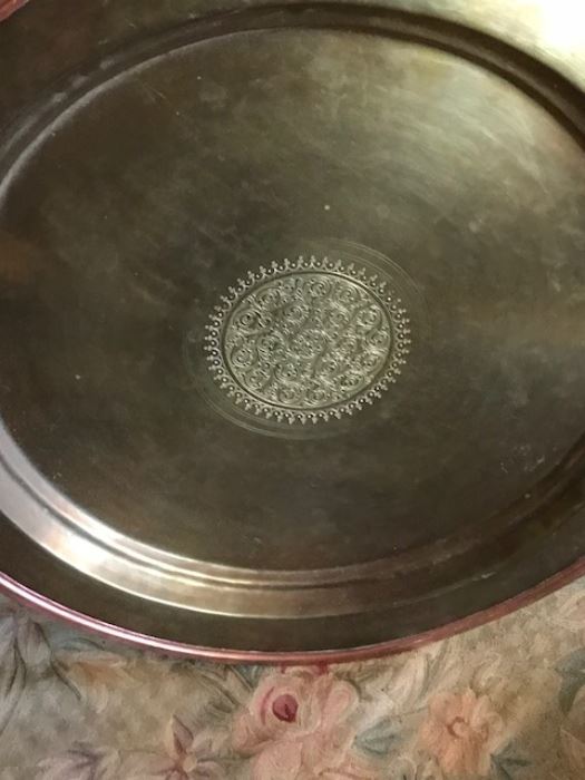 Large Indian Brass table top, no stand.