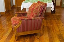 1970's Italian Provincial Tropical Brocade Recliner:  38"T x 27"W:  120.00