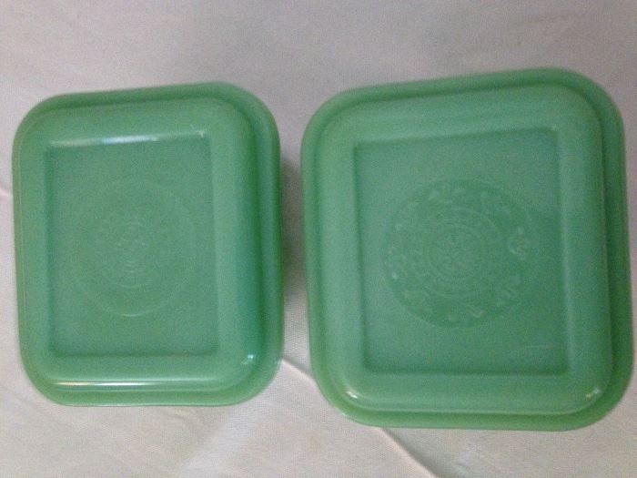 Jadeite Fridge Dishes.  2 Available @ 22.50 ea.