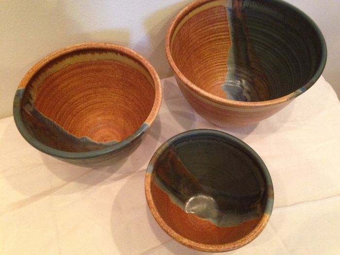 Clarksville Pottery 3 Bowl Set:  75.00