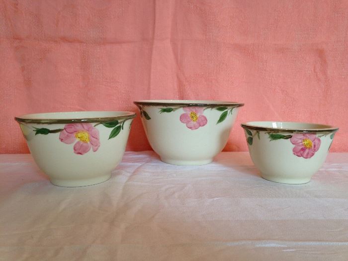 Vintage Desert Rose Franciscan China Mixing Bowls.  Small:  22.50  Medium:  27.00 Large:  36.00