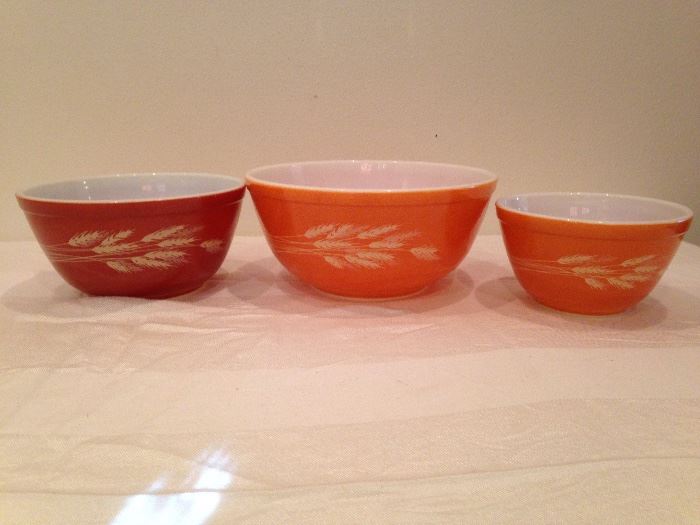 Pyrex Mixing Bowls:  Small:  7.50  Medium:  9:00  Large:  12.00