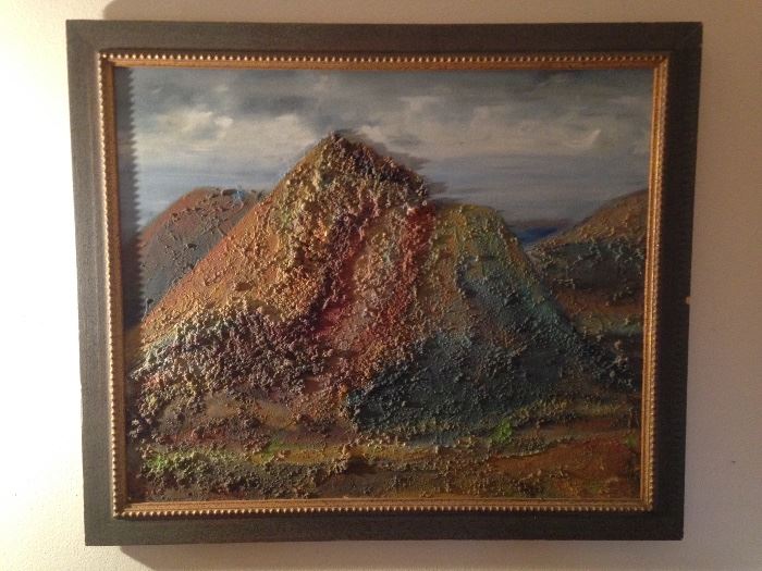 Southwestern Landscape.  Oil On Canvas w/Heavy Impasto:  120.00