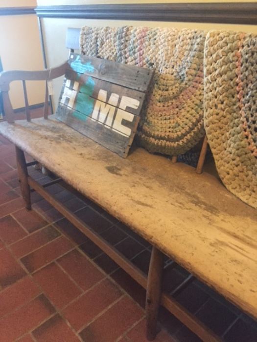 Antique parsons bench