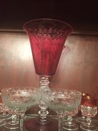 Ruby glass vase. 