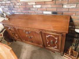 Broyhill buffet and wine rack to right of buffet