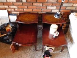 pair of mahogany tables