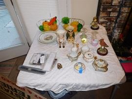 vintage items painted china Nippon ,andrea birds glass fruit