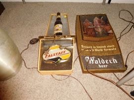 falstaff light up sign, waldec beer sign