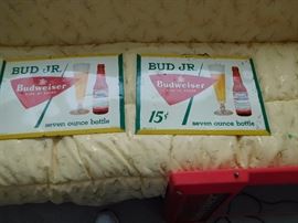 vintage tin over cardboard signs