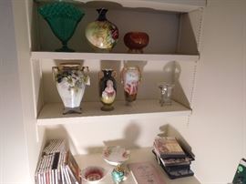 antique painted china vases -Austria Nippon Noritake