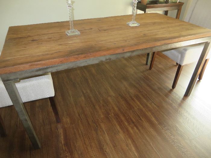 Home Decor rectangle natural wood top Dining Table. 