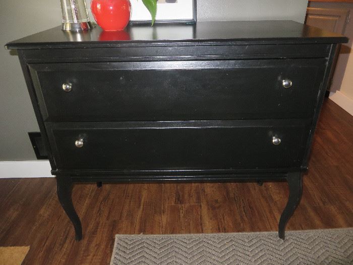 2 drawer black chest