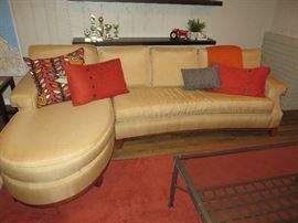 Thomasville silk weave sofa with chaise