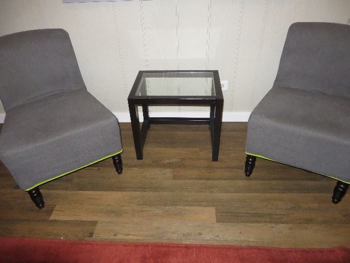 Pier 1 grey Upholstered Chairs 