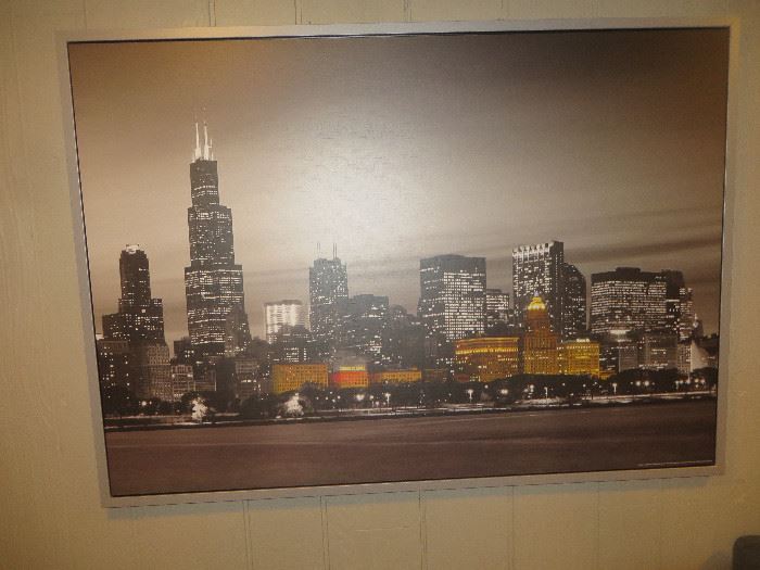 Chicago skyline framed canvas