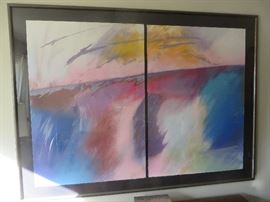 Large framed, Signed lithograph