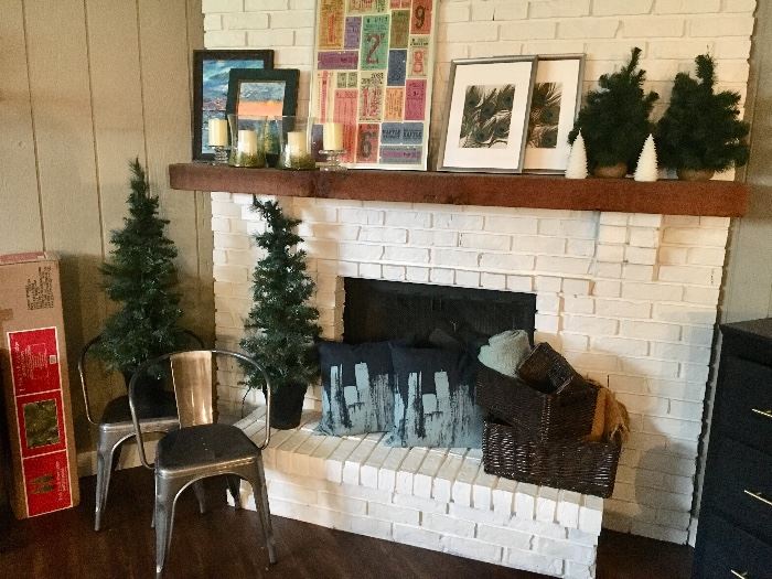 Prelit Christmas trees, tub chairs
Art
Chicago pillows