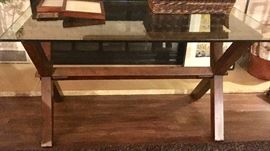 Pottery Barn glass top desk