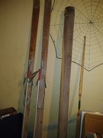 vintage skis and poles