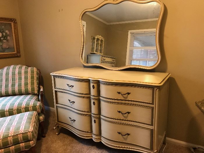 Drexel dresser and mirror.  Matching chest and twin beds available.