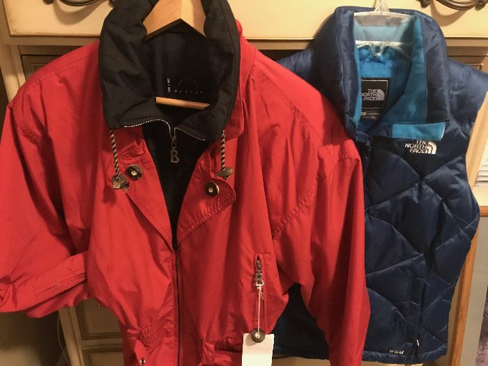 NEW (with tags) vintage ladies' Bogner ski jacket, sz 10.  "Like New" ladies North Face vest, sz Small.