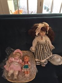 Estate Sale porcelain and 1950 era dolls
