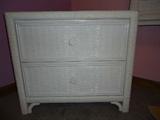 White Wicker Night Stand
