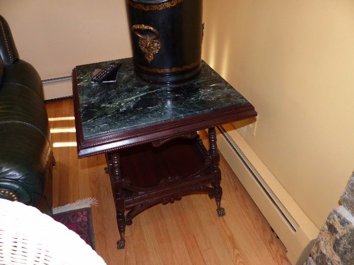 Antique marble top side table