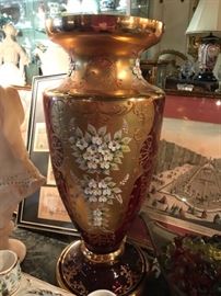 Moser glass vase  20" tall