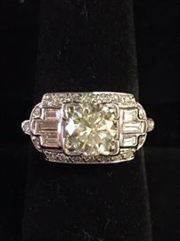 1930's Art Deco  two & a half carat diamond ring