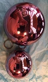 Pottery Barn mercury glass ornaments 