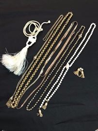 Vintage necklaces, tasseled necklaces