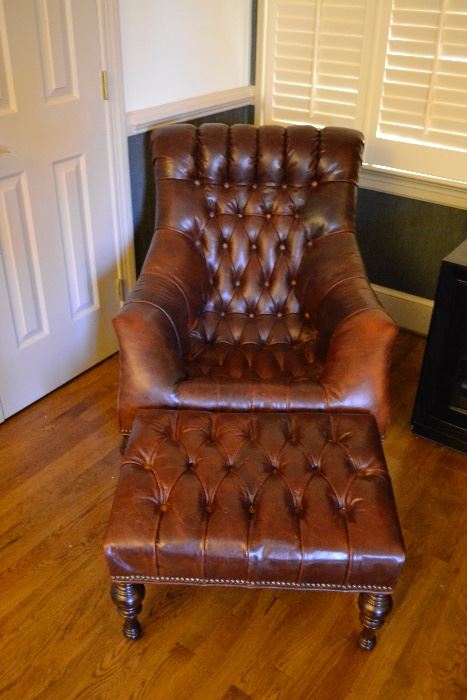 Leather Chair & Ottoman