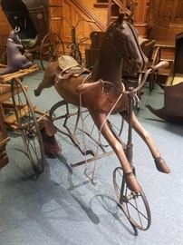 Antique horse tricycle