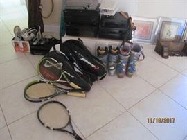 tennis raquets & assrtd sports equipment , electronics galore