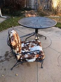 Get this pair for the great deal.  Single chair and nice outdoor table for $20.00