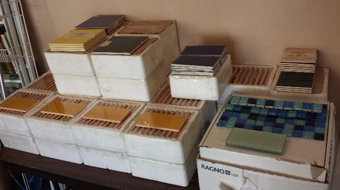 About 360 plus pieces of unused unopened 3x6 subway tile plus a box of blue accent tile in the lower right hand corner of the picture.