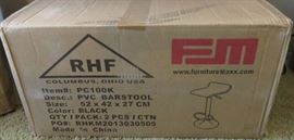 2 Sets of Black PVC Barstools (NIB)