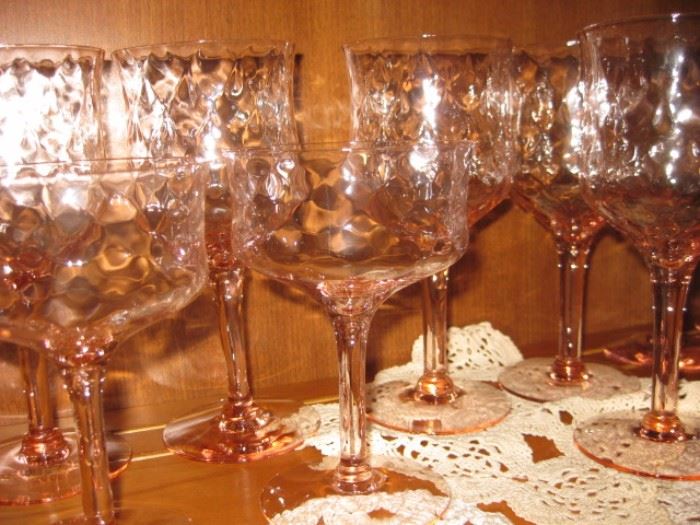 Pink Crystal Stemware