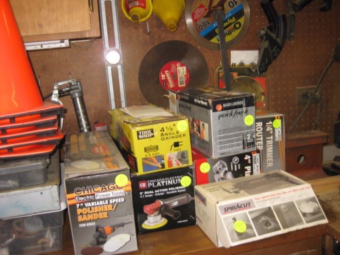 Lot's of power tools, still boxed